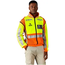 Metro Two-Tone Hi-Viz Reflective Zip-Off Jacket Model Image